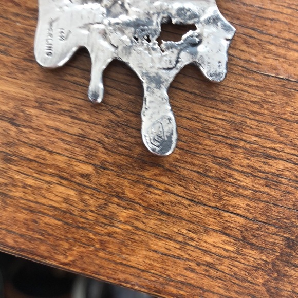 Sterling and 14 K Brutalist Brooch - Picture 7 of 8